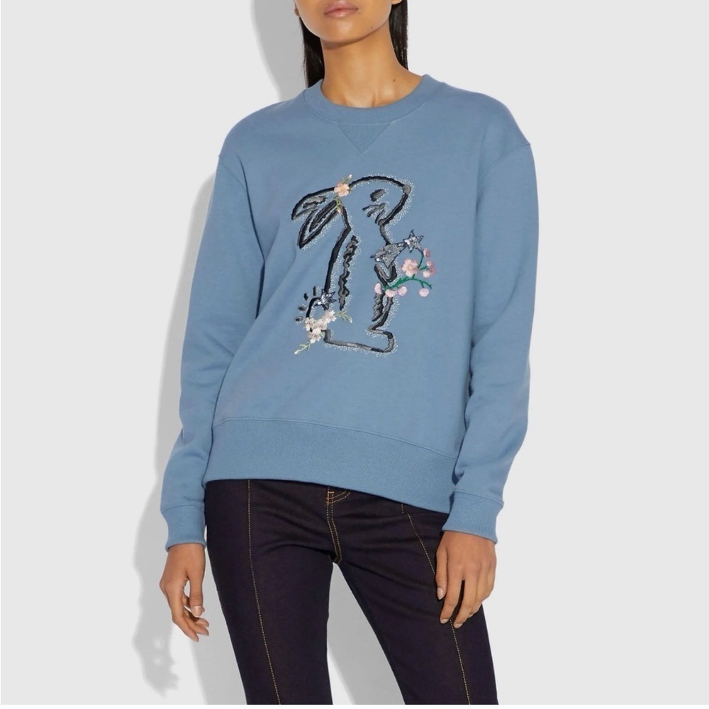 Coach x Selena Gomez bunny sweatshirt S $500- Easter - Picture 2 of 11
